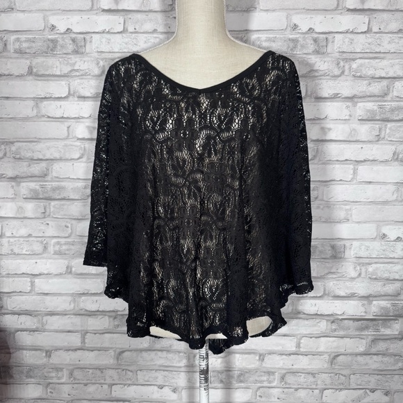 Trixxi Black Lace Tunic Top - Picture 1 of 7